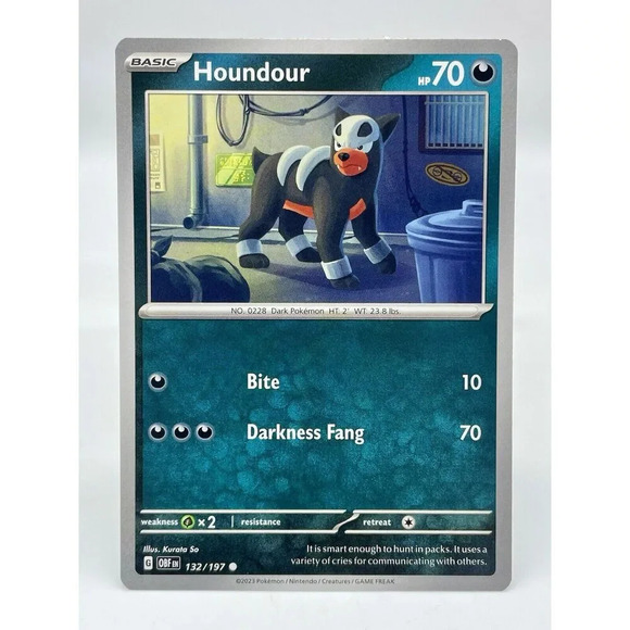 Houndour 132/197 S&V: Obsidian Flames Non-Holo Pokémon TCG Mint Unplayed‎ - Picture 1 of 6